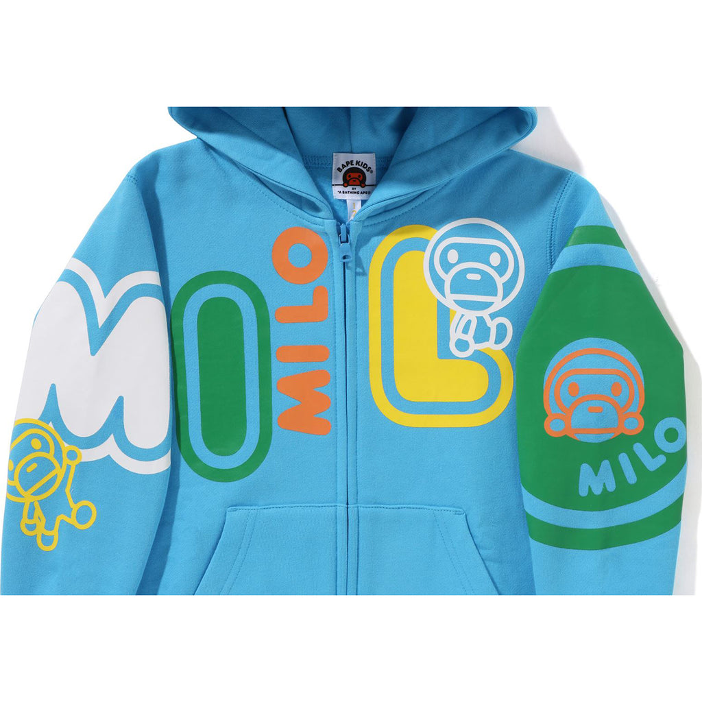 APE ALL BABY MILO MULTI ZIP HOODIE SAX-