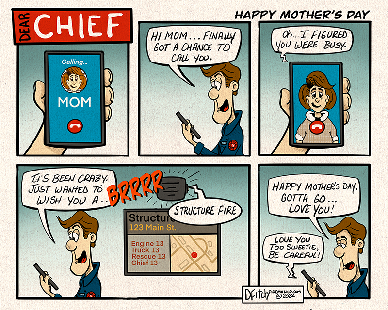 Dear Chief Happy Mother's Day Firefighter Cartoon Firefighter comic strip