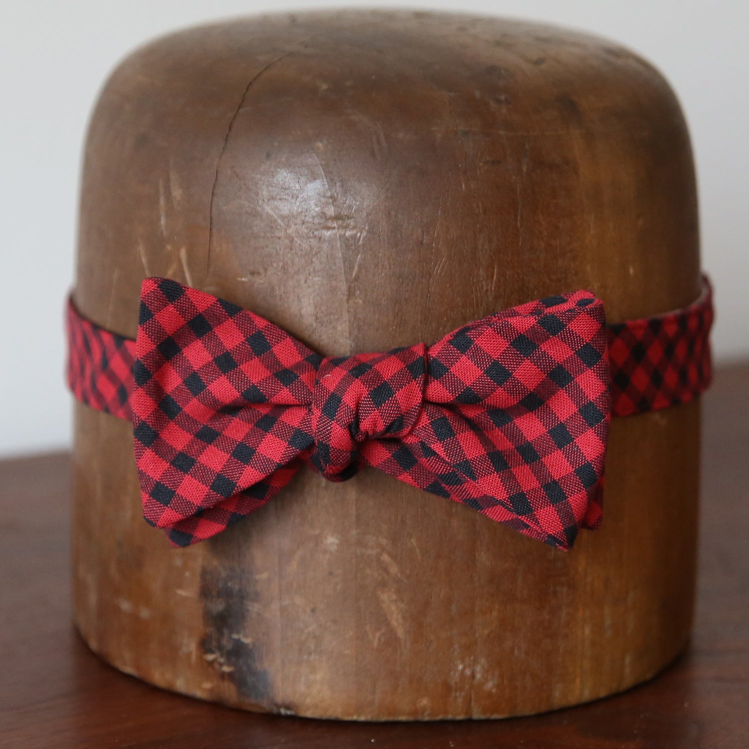 Bow Tie - Red + Black Buffalo Check
