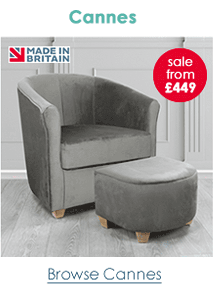 Cannes Fabric Tub Chair with Footstool Sets