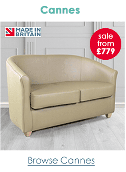 Cannes Genuine Leather 2 Seater Tub Sofa