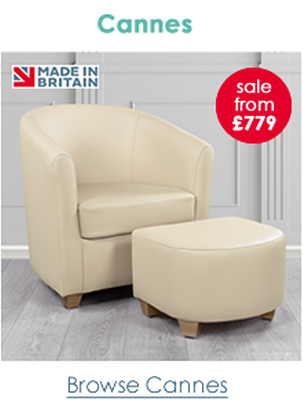 Cannes Genuine Leather Tub Chair with Footstool Sets