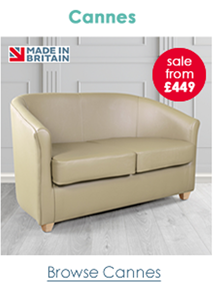 Cannes Leather 2 Seater Tub Sofa