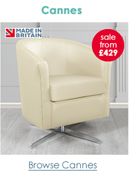 Cannes Leather Swivel Tub Chair