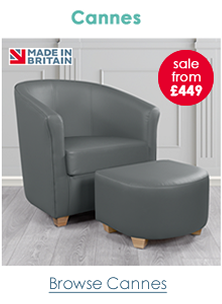 Cannes Leather Tub Chair with Footstool Sets