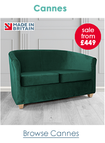 Cannes Velvet Fabric 2 Seater Tub Sofa