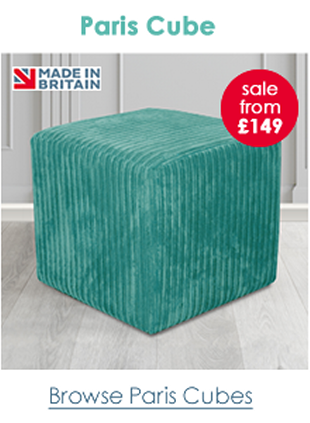 Paris Cube Fabric Footstool