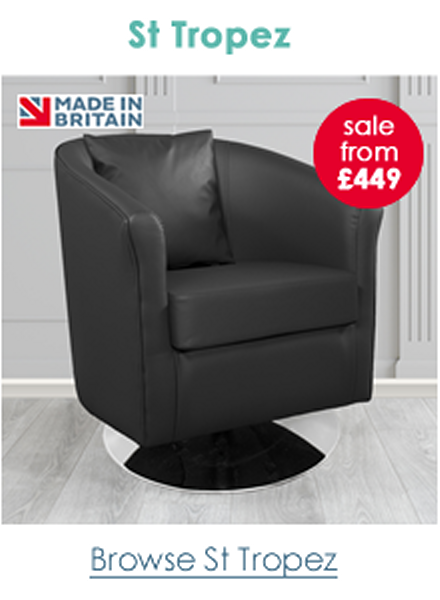 St Tropez Leather Swivel Tub Chair