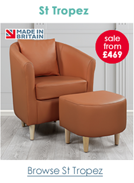 St Tropez Leather Tub Chair with Footstool Sets