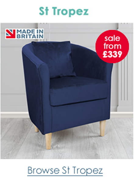 St Tropez Plain Fabric Tub Chair