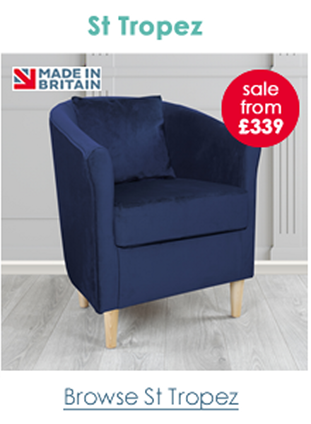 St Tropez Velvet Fabric Tub Chair