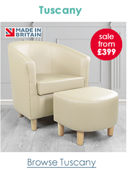 Tuscany Leather Tub Chair with Footstool Sets