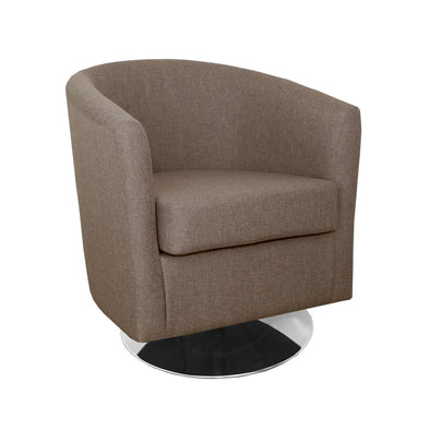 St Tropez Sierra Bark Plain Linen Fabric Swivel Tub Chair Tubz Uk