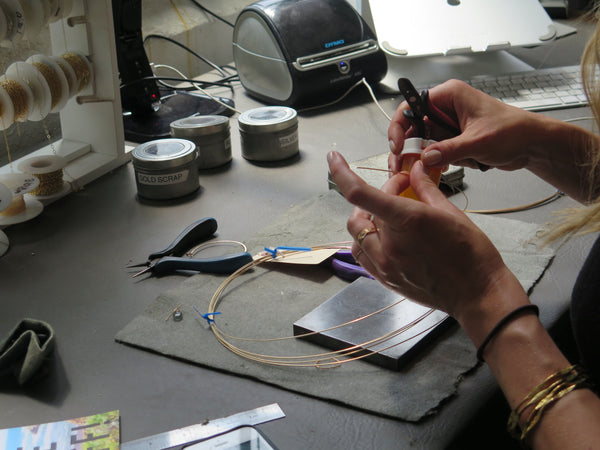 Delia Langan Hand Making Jewelry in her Brooklyn Studio