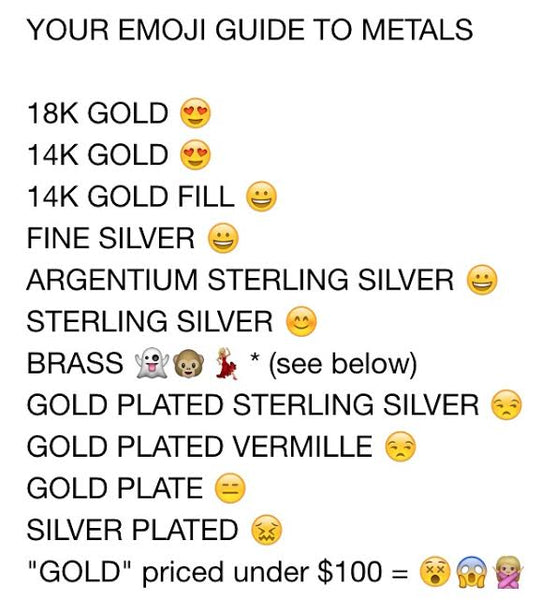 emoji guide to understanding metals blog post by delia langan jewelry