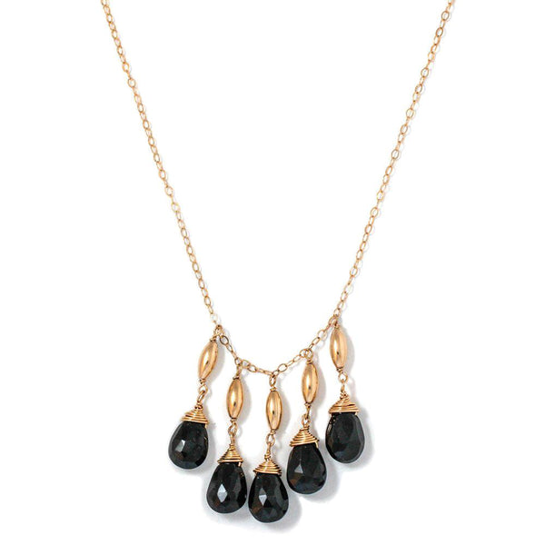 Black Spinel and Gold 35 Necklace - Element 79 Contemporary Jewelry