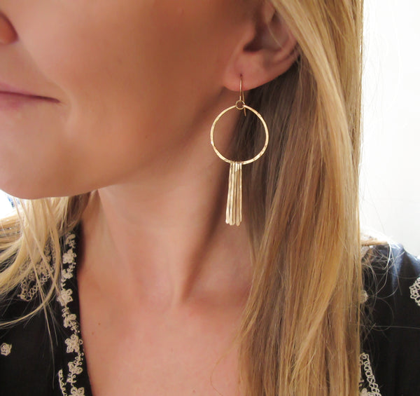 2 inch Endless Thin Hoop Earrings | Handmade by Delia Langan Rose Gold Fill