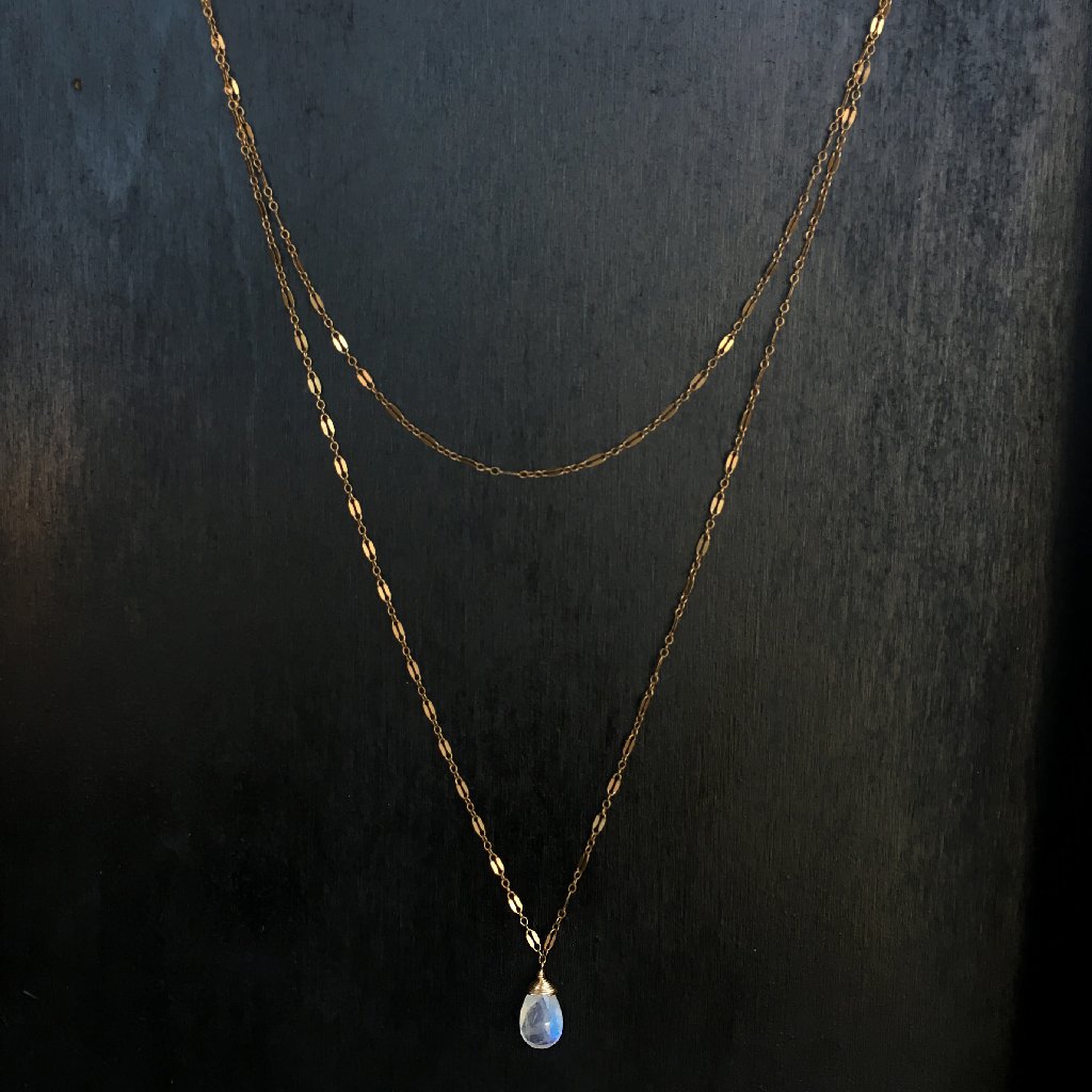 Moonstone Choker Wrap Gemstone Necklace