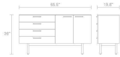 Shale 4 Drawer 2 Door Credenza Area