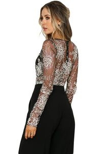 sheer rhinestone bodysuit