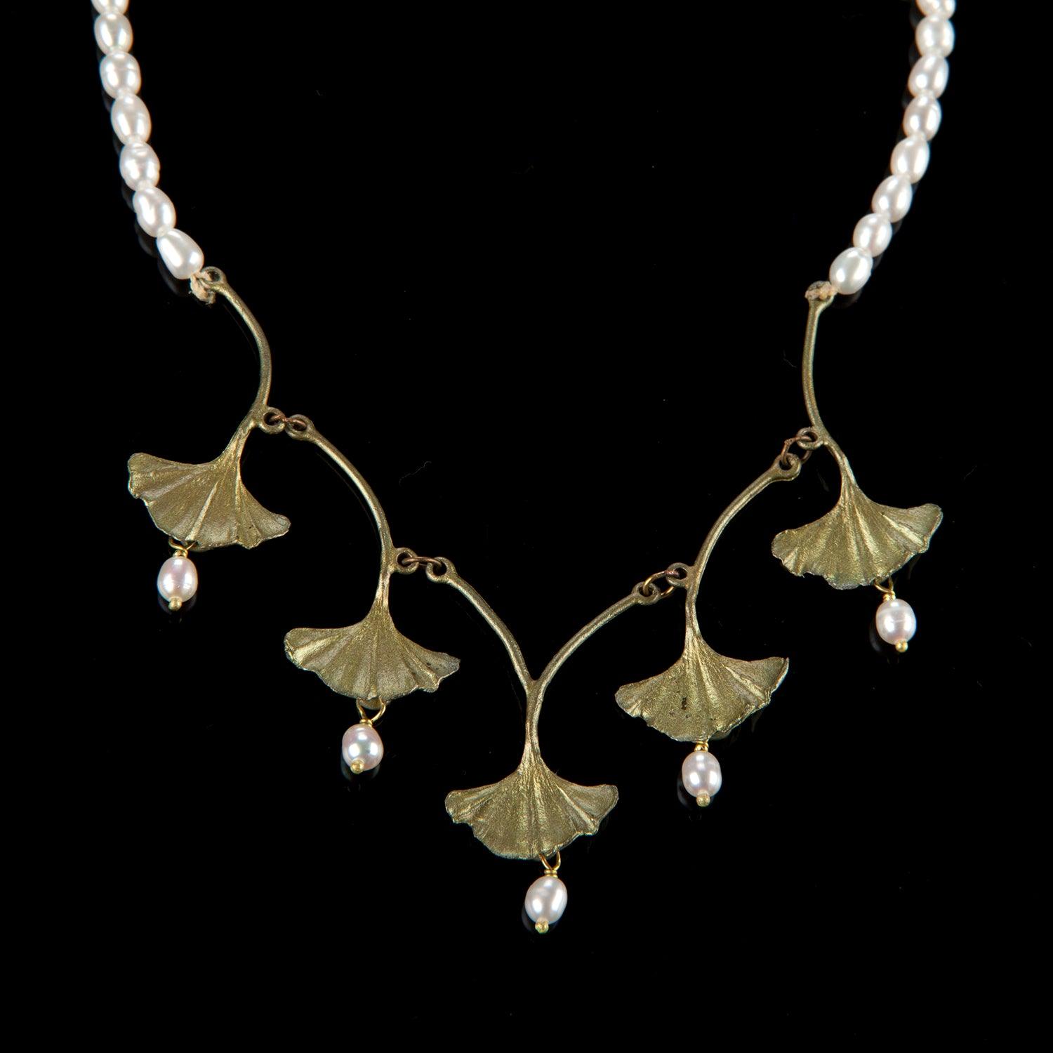 Ginkgo Necklace - Pearl Drops – MichaelMichaud