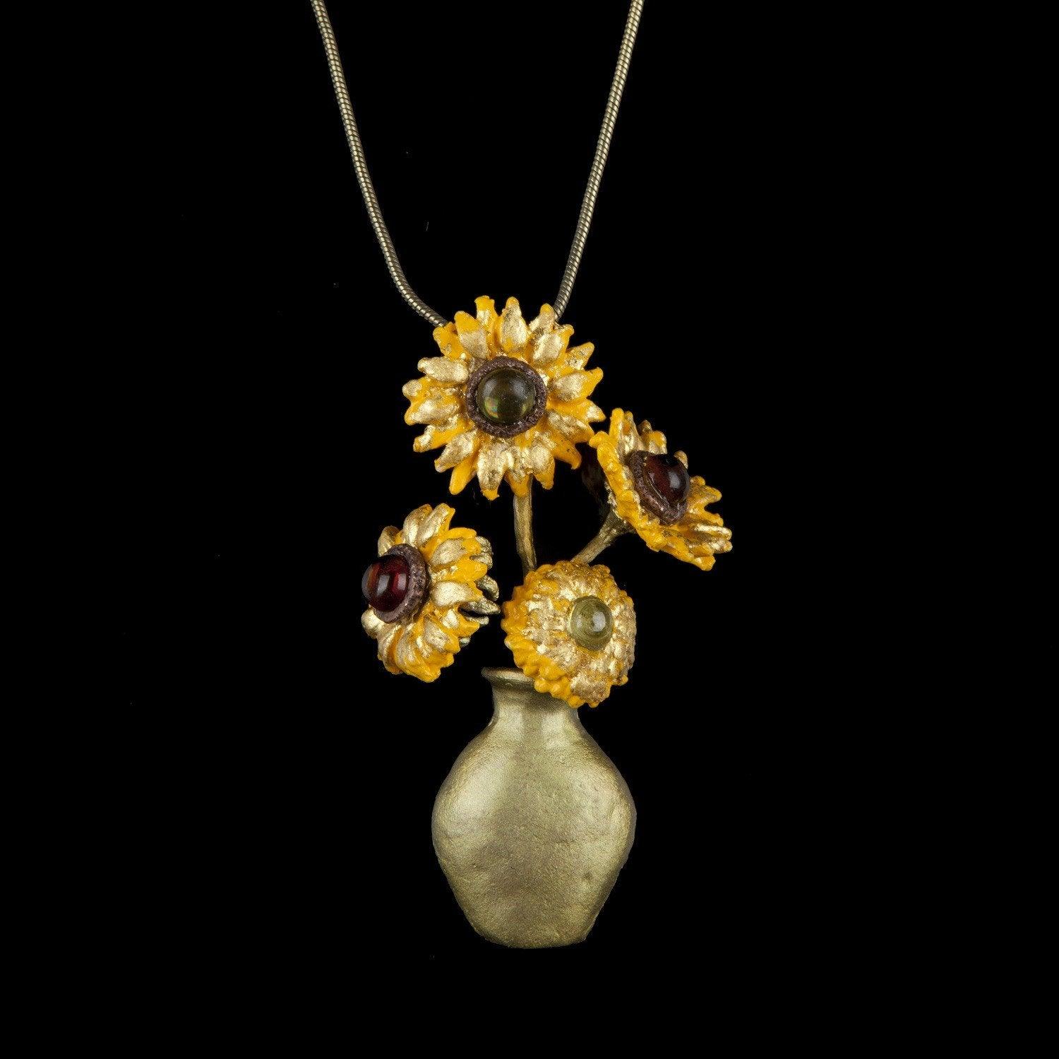 van gogh sunflower necklace