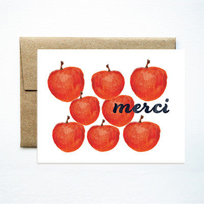 Red apples merci set - Ferme à Papier