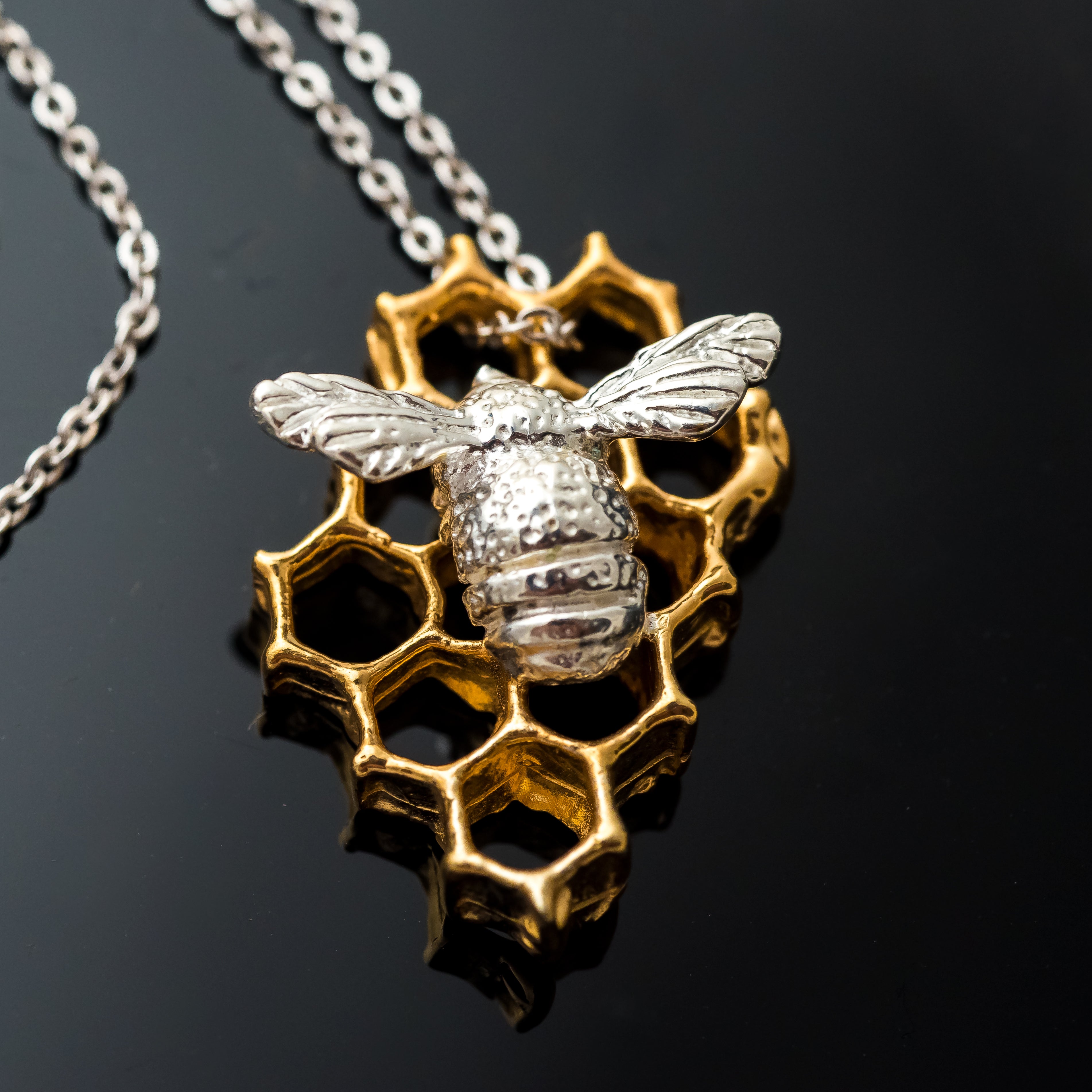 Bee and Honeycomb Pendant – Mine 