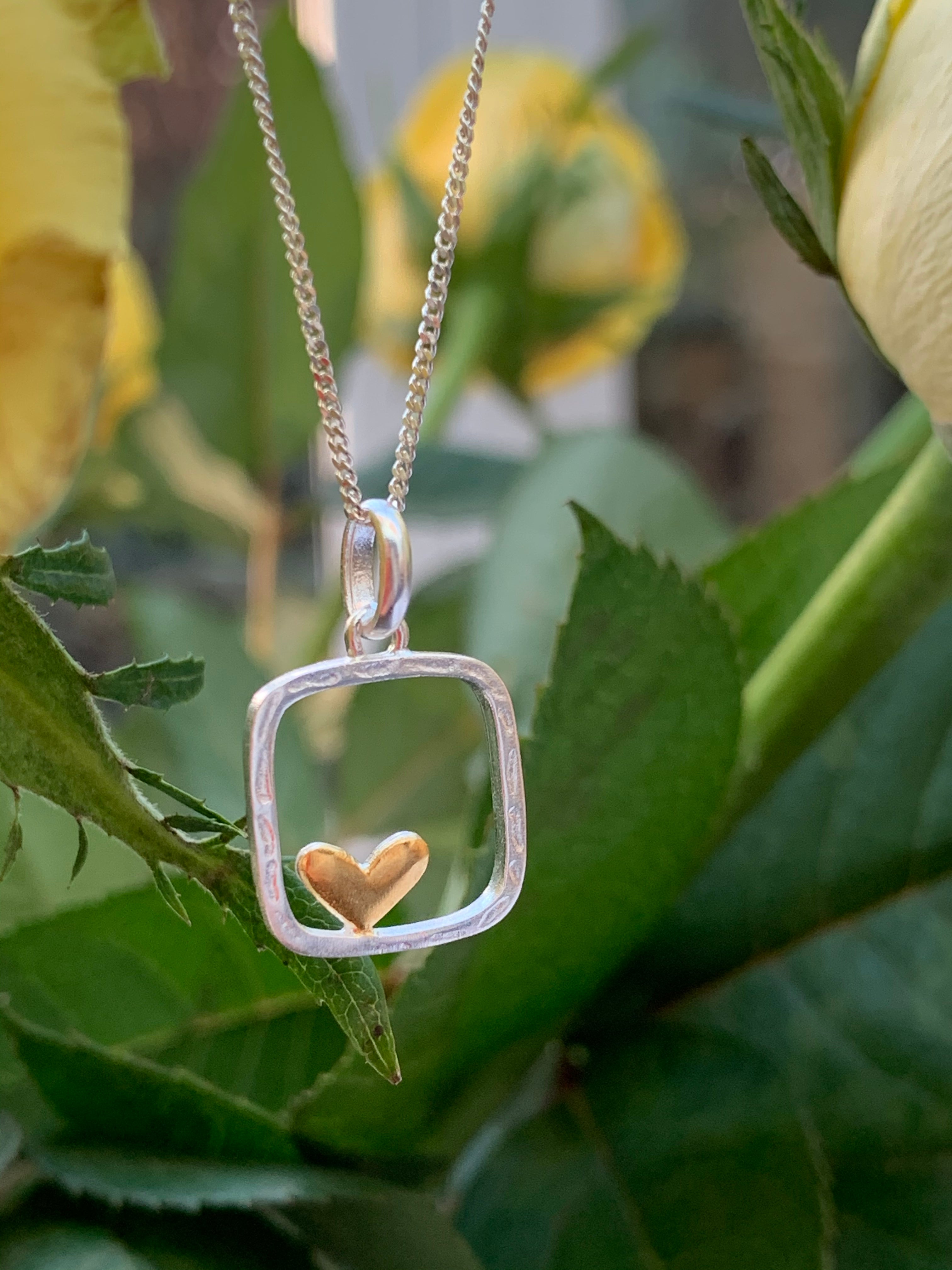 Heart In A Box Pendant – Mine Sterling Silver
