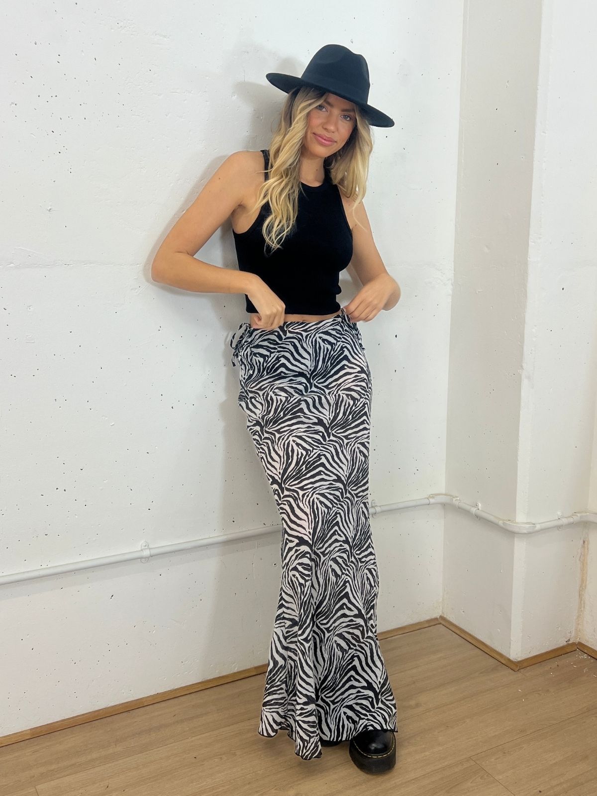 Malibu Sheer Beach Maxi Skirt / Zebra