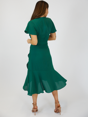 Green Wrap Midi Dress | Faith Dress