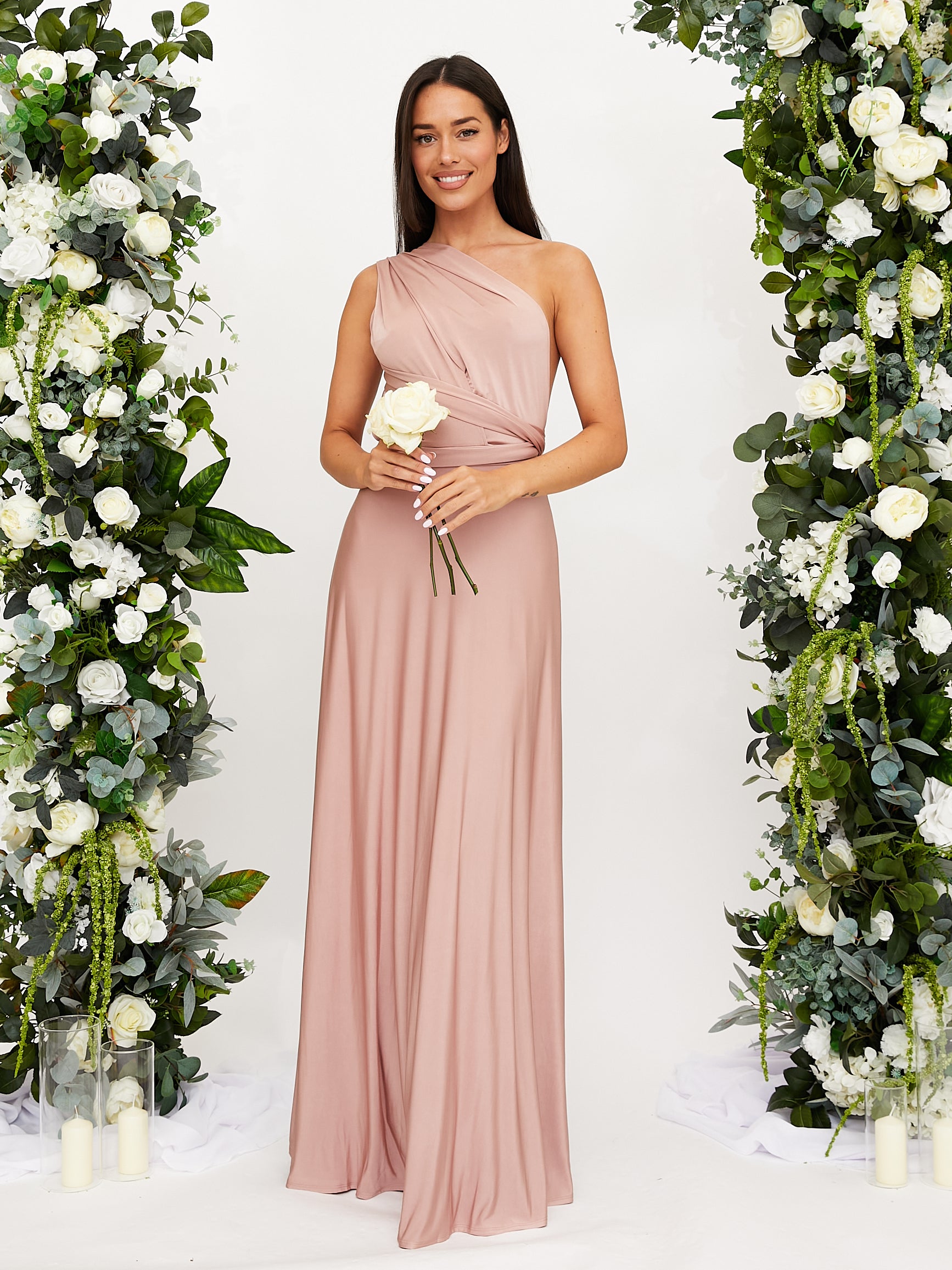 Multi-way Slinky Maxi Dress / Blush