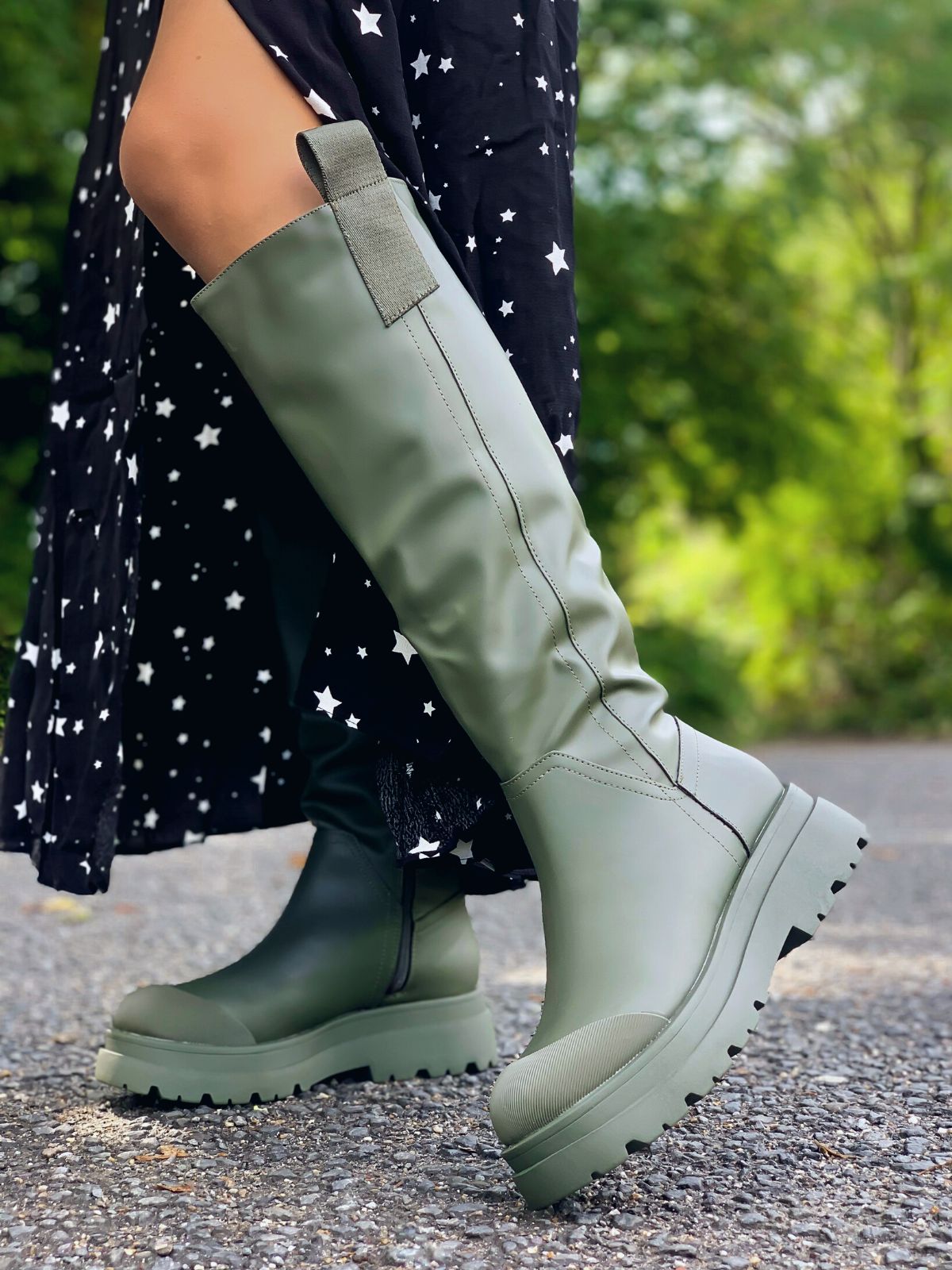 Gemini Knee High Boots / Khaki