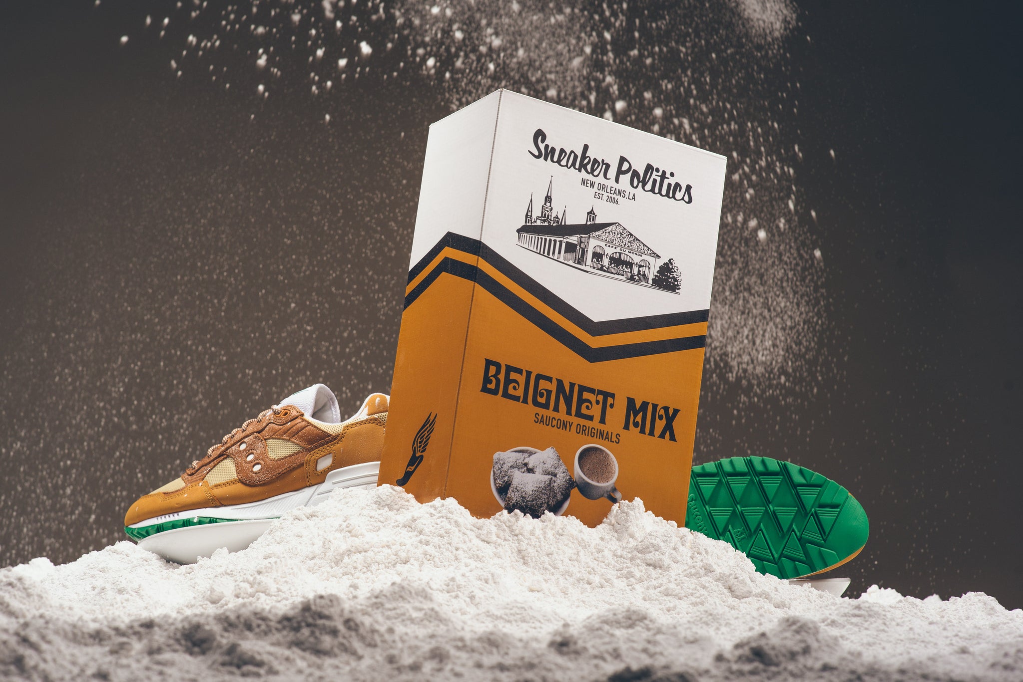 saucony x sneaker politics x cafe du monde