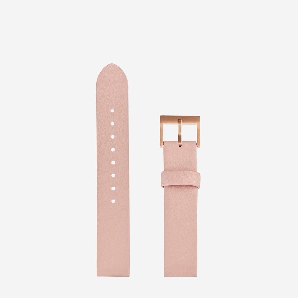 Inertia Blush Leather & Copper Buckle Watch Strap | Status Anxiety®