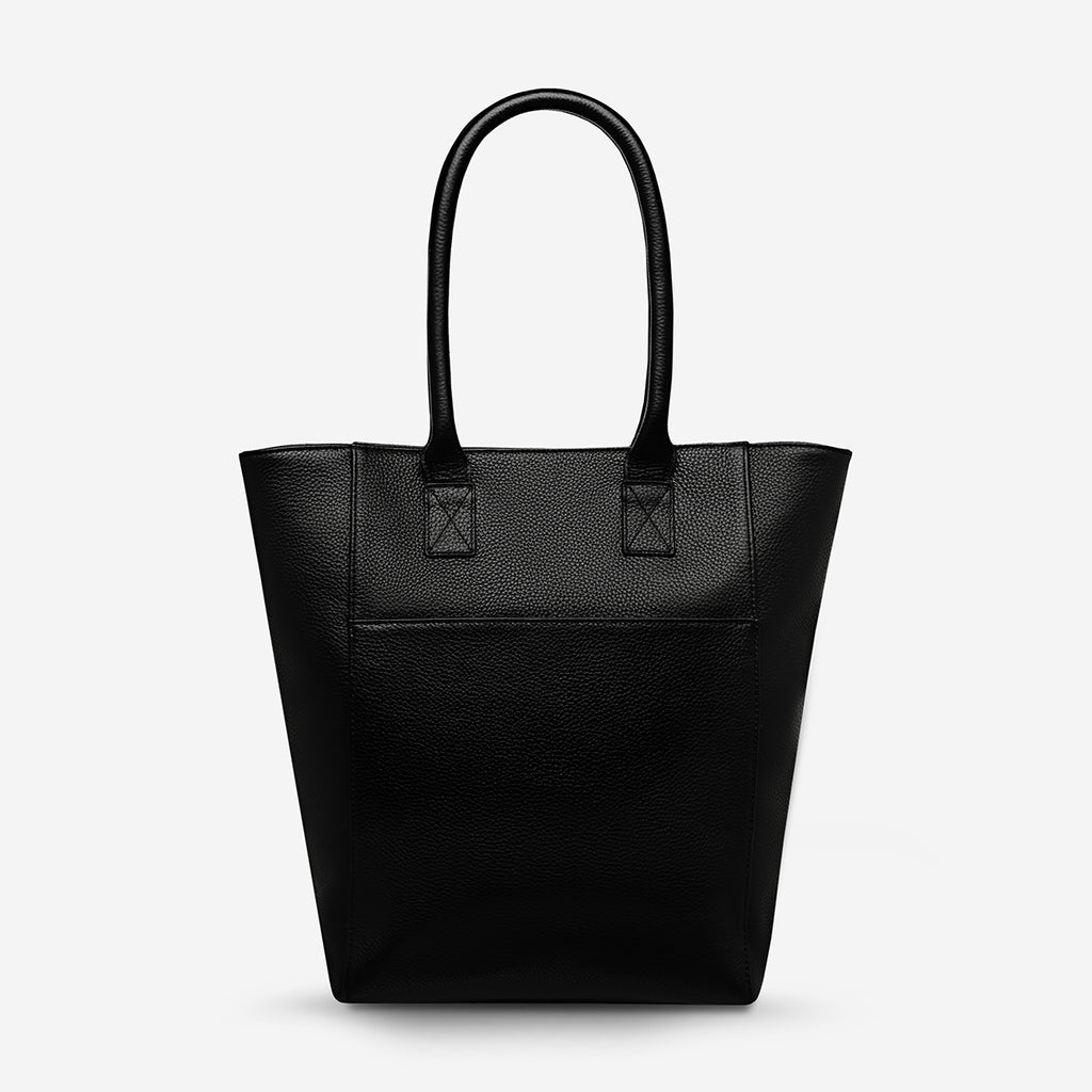 Abscond Women's Black Leather Tote Bag | Status Anxiety®