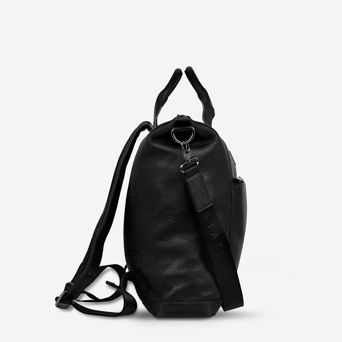Comes In Waves Black Leather Baby Bag | Status Anxiety®