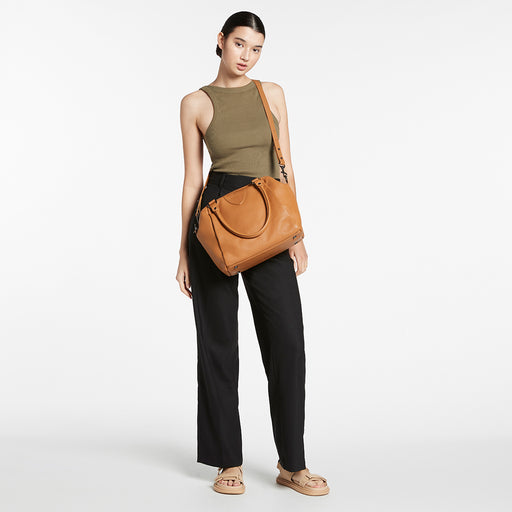 Force of Being Large Tan Leather Handbag | Status Anxiety®