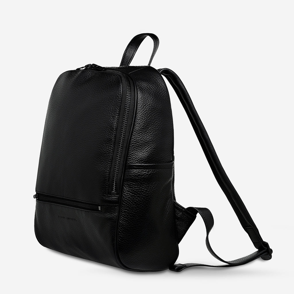 If You Call Women's Black Leather Backpack | Status Anxiety®