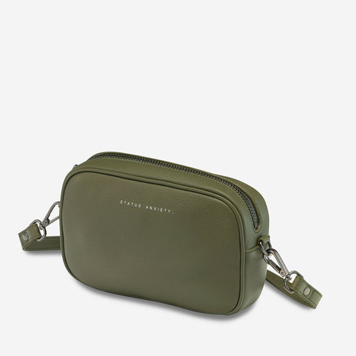 Plunder Women's Khaki Leather Crossbody Bag | Status Anxiety®