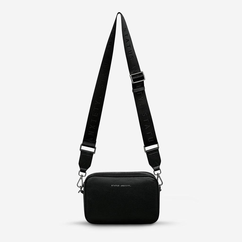 Plunder With Webbed Strap Black Crossbody Bag | Status Anxiety®