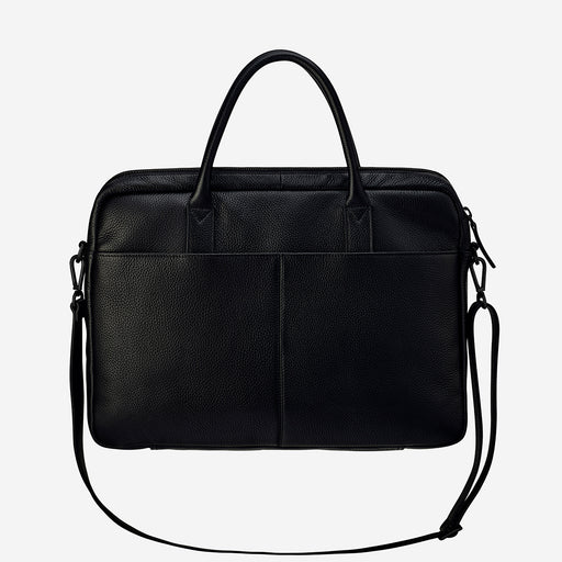 Risking All Black Leather Satchel & Laptop Bag | Status Anxiety®
