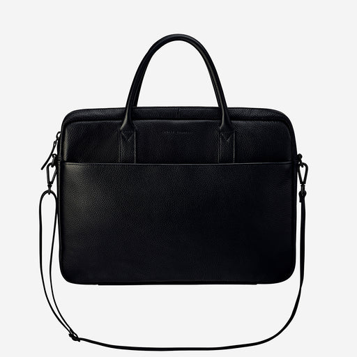 Risking All Black Leather Satchel & Laptop Bag | Status Anxiety®