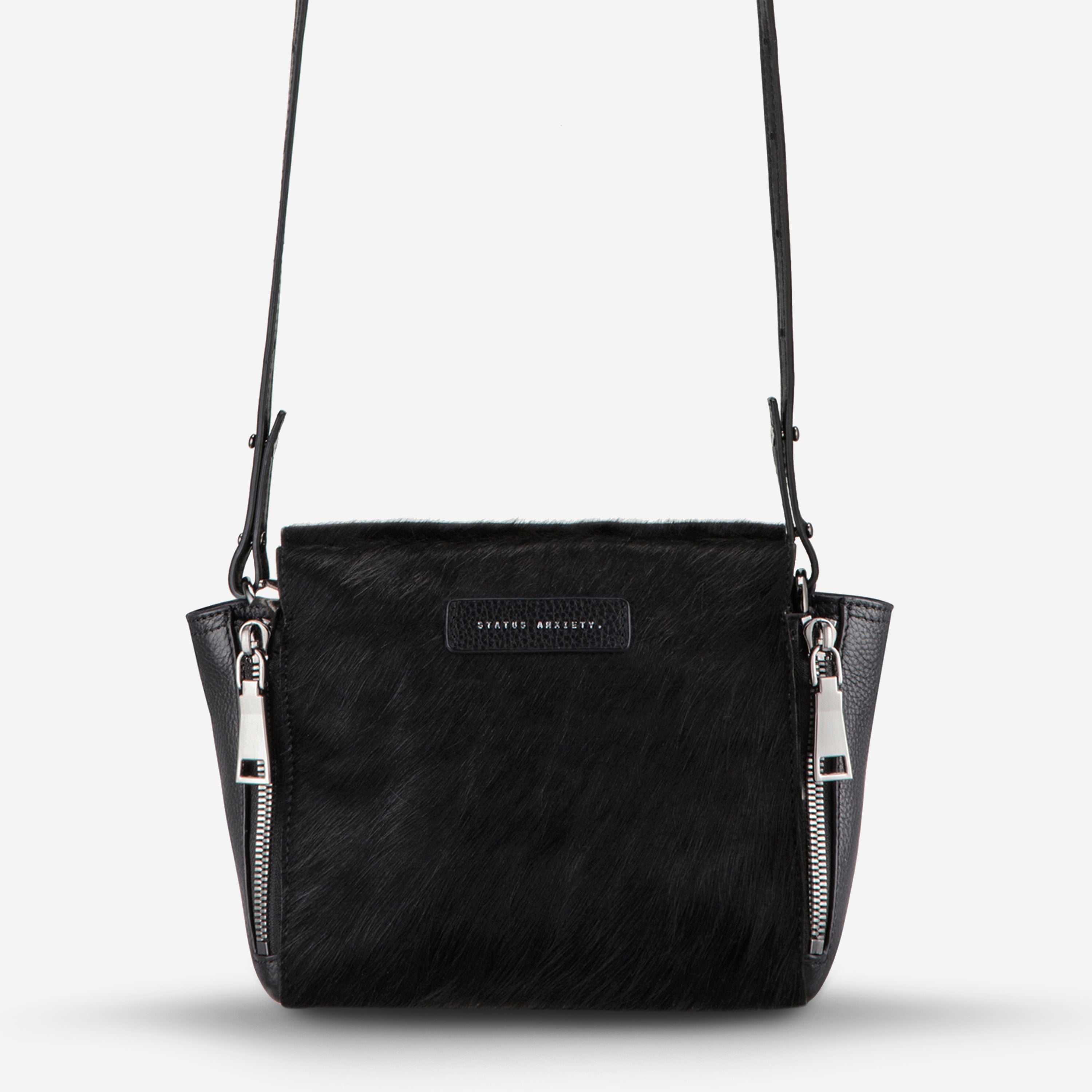 black fur handbag