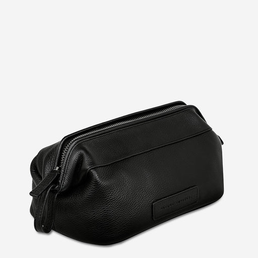 Liability Black Leather Toiletries Bag | Status Anxiety® Official