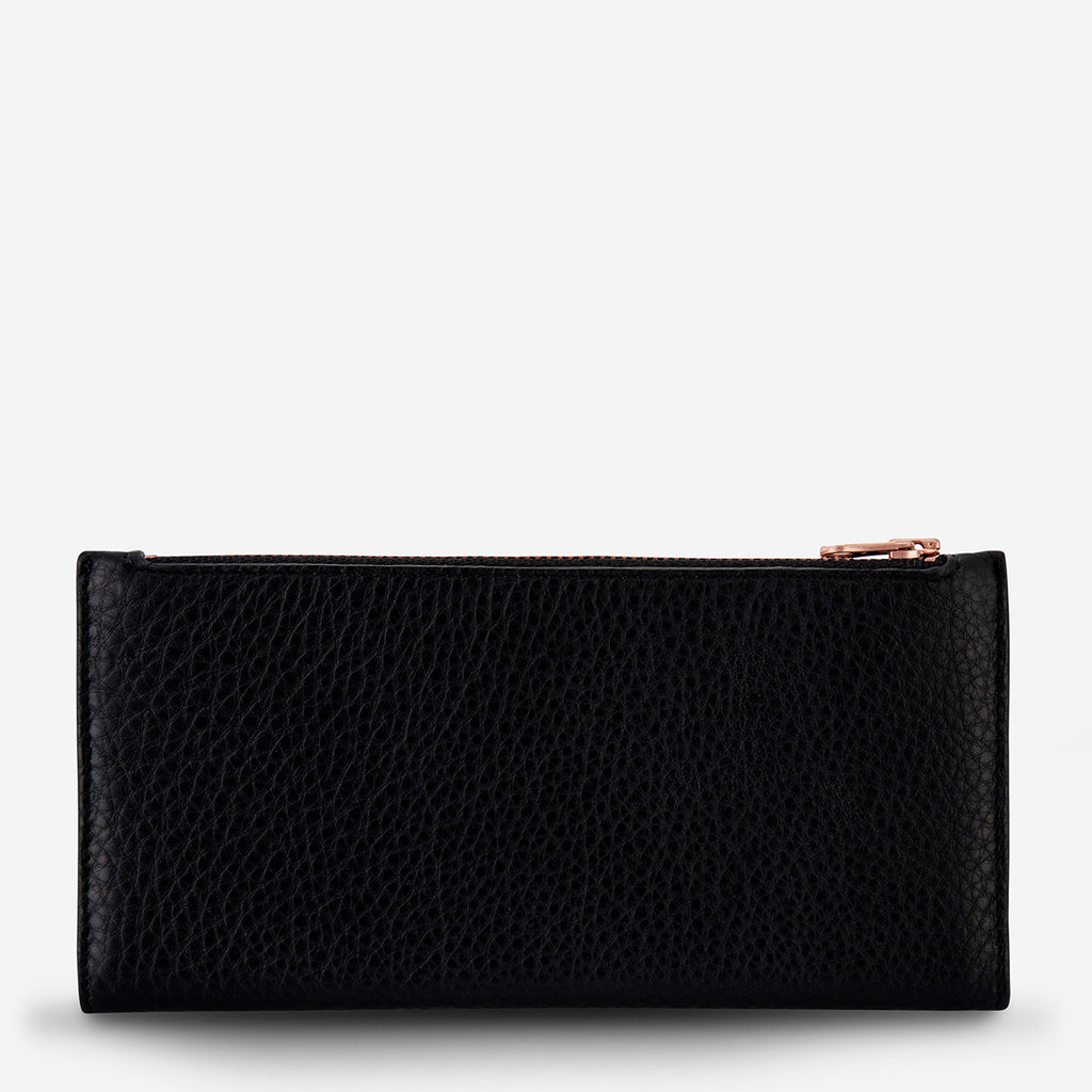 In The Beginning Women's Black Leather Wallet | Status Anxiety®