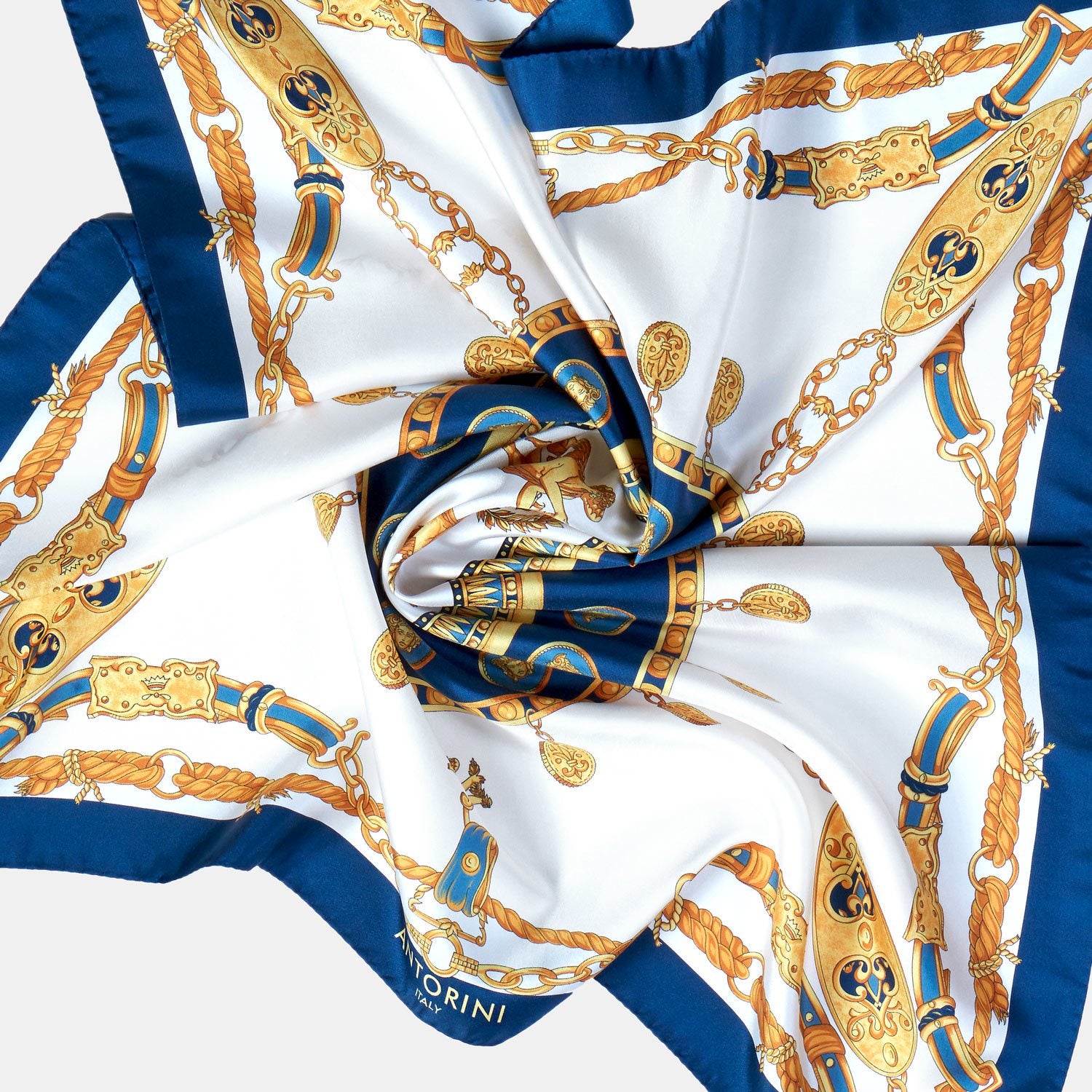 Modrý hedvábný šátek ANTORINI Imperiale z limitované kolekce