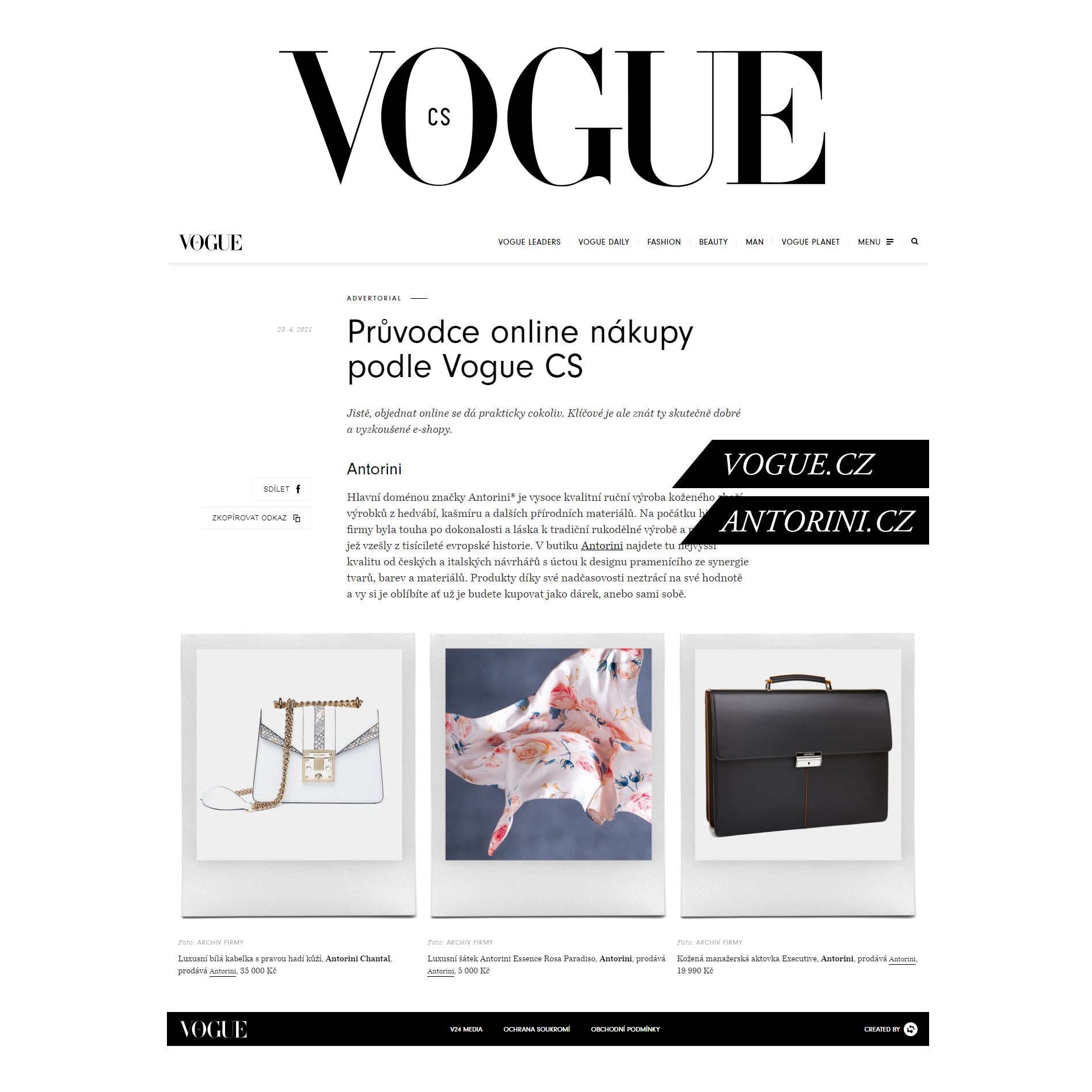 kabelky Antorini ve Vogue