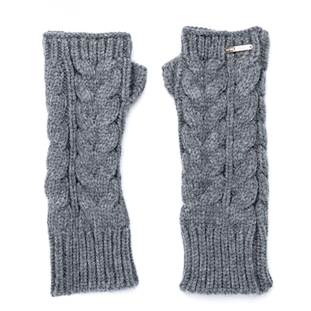 Madeline Knitted Armwarmers In Grey From Alice Hannah