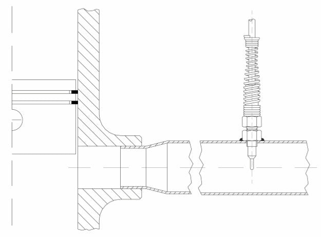 EGT thermocouple with exposed junctio